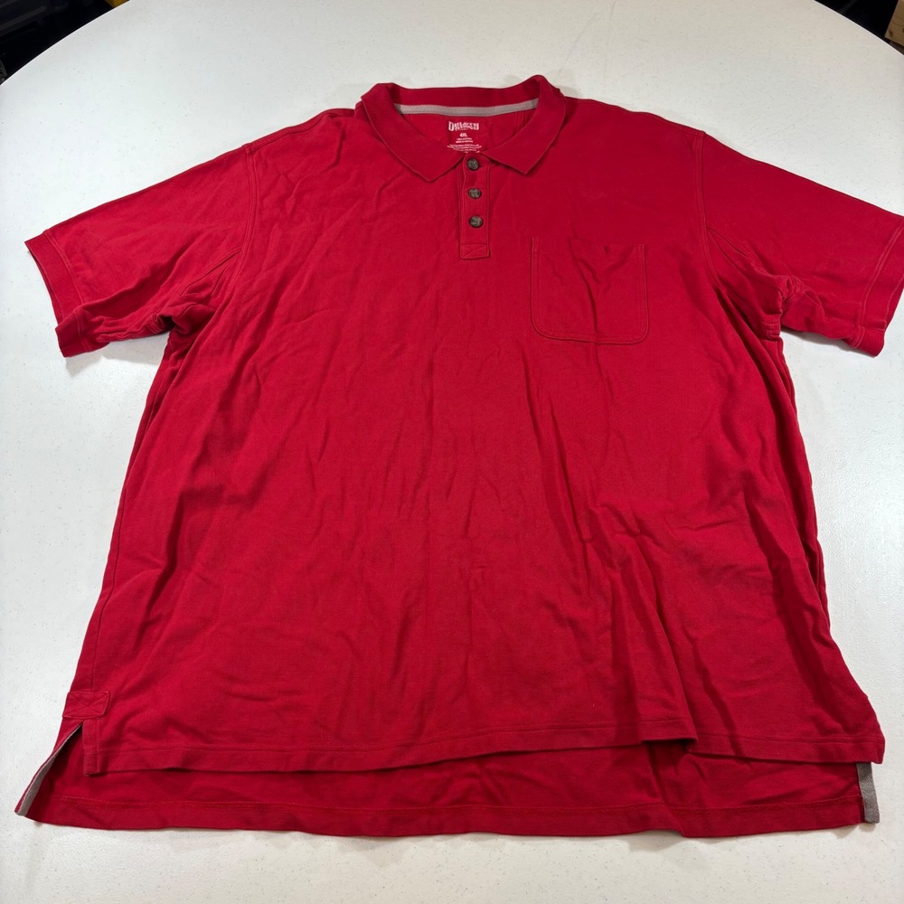 Duluth Trading Co Mens 4XL Red Cotton Pique Short Sleeve Pocket Polo Shirt